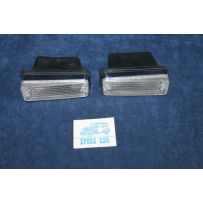 124 SPORT COUPE'  PAIR CLEAR FRONT LIGHTS WITH CAPS   STARS