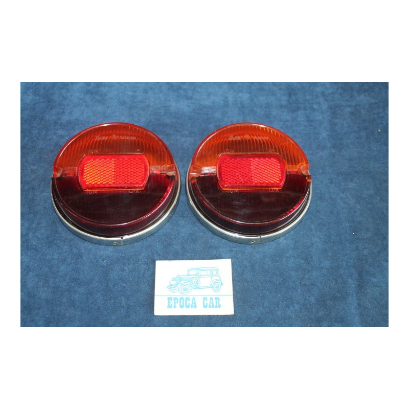 850 COUPE' 1°S  PAIR LENSES FOR REAR LIGHTS (METAL CIRCLES)   BELLU'