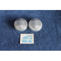 124 COUPE' 1°S  PAIR LENSES FOR FRONT LIGHTS   STARS