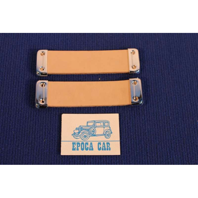 FERMO PORTA IN CUOIO CON PIASTRINE CROMATE CAD.