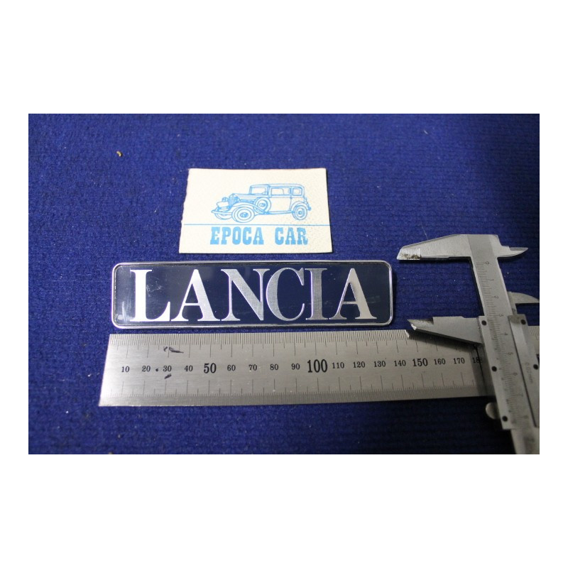 EMBLEM "LANCIA"  (SILVER WRITING)  METAL CHROME