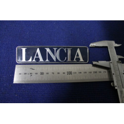 EMBLEM "LANCIA"  (SILVER WRITING)  METAL CHROME