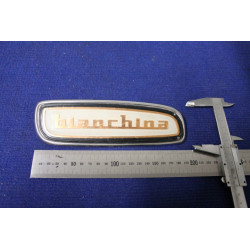 EMBLEM "BIANCHINA" FOR INSIDE   PLASTIC ON METAL CHROME