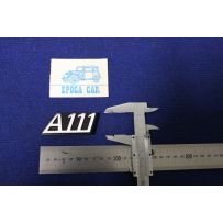 EMBLEM "A 111"   METAL CHROME IN BLACK BACKGROUND