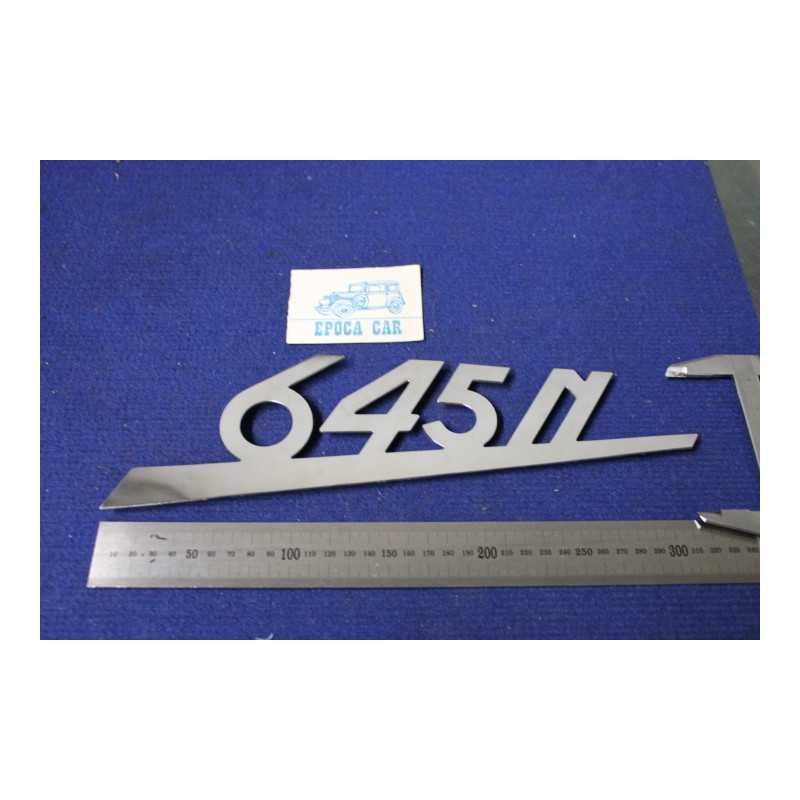 SCRITTA "645 N"  METALLO CROMATO