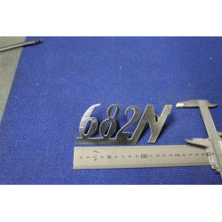 EMBLEM "682 N 2"  METAL CHROME