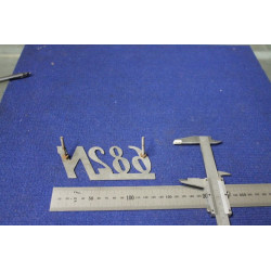 EMBLEM "682 N 2"  METAL CHROME