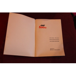 600 D      LIBRETTO USO E MANUTENZIONE (21°EDIZIONE 1960)