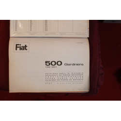 500  GIARDINIERA  120 F     MECHANICS SPARE PARTS CATALOGUE (1° EDITION 1966) cover with same defects