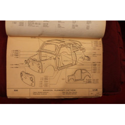 500      BODY SPARE PARTS CATALOGUE (4° EDITION 1971) cover with defect 1971