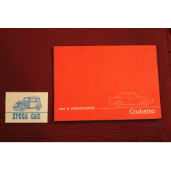 GIULIETTA     LIBRETTO USO E MANUTENZIONE (1980) qualche scritta all' interno, per il resto in buono stato