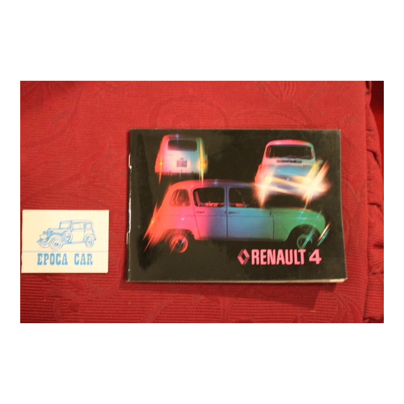 RENAULT 4   USE AND SERVICE BOOK   IN ITALIAN   same halos in the latest pages