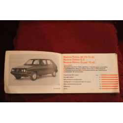 NUOVA RITMO    LIBRETTO USO E MANUTENZIONE (4° ED. 1983)  buono stato