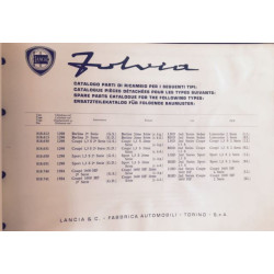 FULVIA 818      BODY AND MECHANICS SPARE PARTS CATALOGUE (1970)